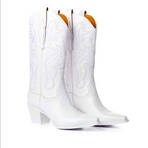 SOLD Jeffrey Campbell White Dagget Cowboy Boots
